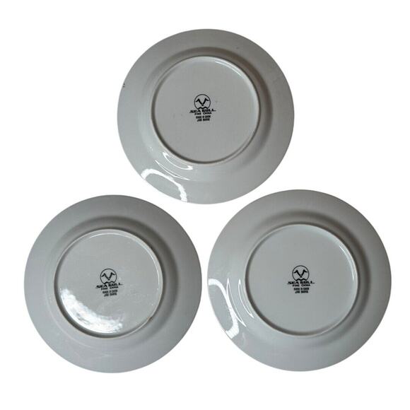 Vintage Christmas Tree Snack Dessert Plates Set of 3 Sea Gull Fine China 7" - Picture 7 of 7